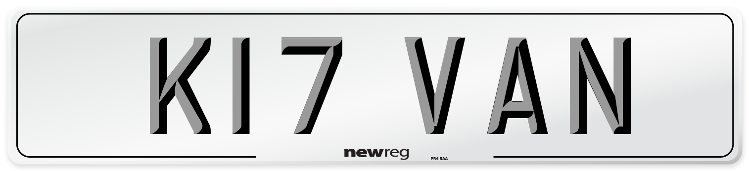 K17 VAN Number Plate from New Reg